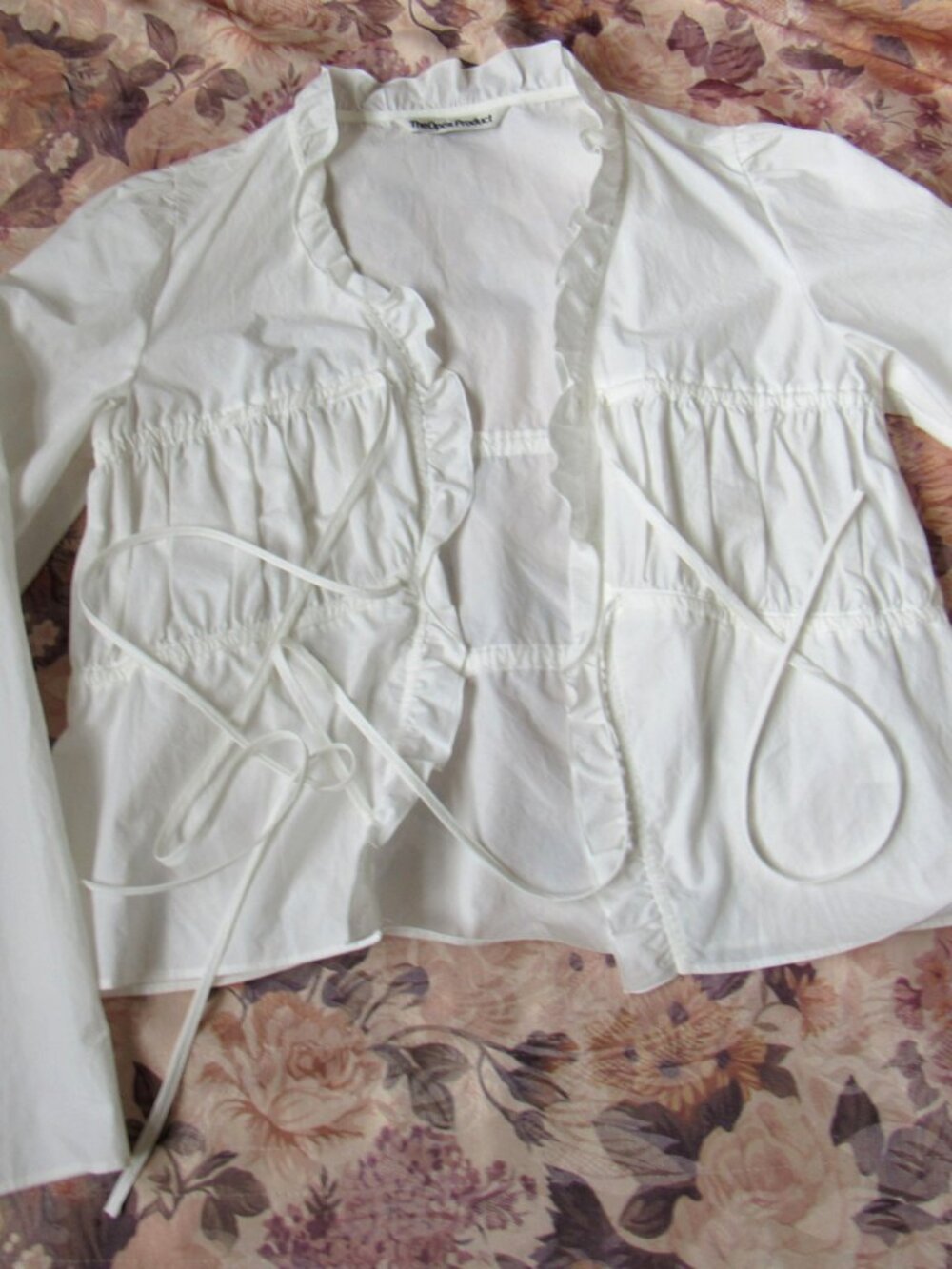 The Open Product Sz 1 Long Sleeve Shirt White /Beige, 100% cotton